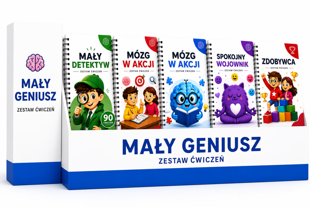 Kit Mały Geniusz — 5 zeszytów ćwiczeń
